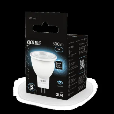 Лампа светодиодная LED 3Вт GU4 220В 4100К MR11 d35х45мм | 132517203 | Gauss