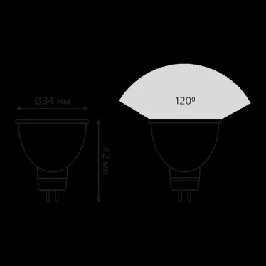 Лампа светодиодная LED 3Вт GU4 220В 4100К MR11 d35х45мм | 132517203 | Gauss