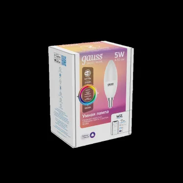 Лампа светодиодная Smart Home RGBW E14 C37 5 Вт 2700-6500K 1/10/100 | 1190112 | Gauss