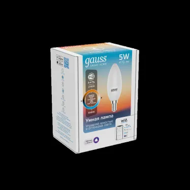 Лампа светодиодная Smart Home DIM+CCT E14 C37 5 Вт 1/10/100 | 1110112 | Gauss