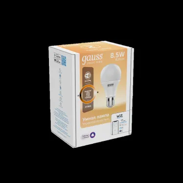 Лампа Светодиодная Smart Home DIM E27 A60 8.5 Вт 2700К 1/10/40 | 1050112 | Gauss