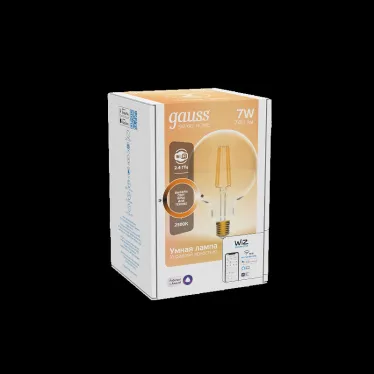 Лампа светодиодная филаментная Smart Home DIM E27 G95 Golden 7 Вт 1/40 | 1320112 | Gauss