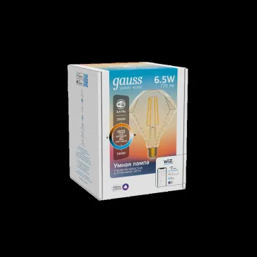 Лампа светодиодная филаментная Smart Home DIM+CCT E27 Diamond Golden 6,5 Вт 2000-5500 К 1/40 | 1370112 | Gauss