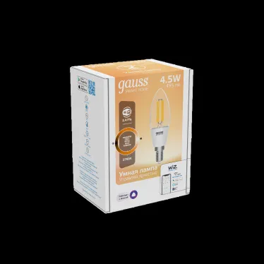 Лампа светодиодная филаментная Smart Home DIM E14 C35 4,5 Вт 1/10/40 | 1230112 | Gauss