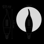 Лампа светодиодная филаментная Smart Home DIM E14 CF35 4,5 Вт 1/10/40 | 1260112 | Gauss