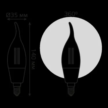 Лампа светодиодная филаментная Smart Home DIM E14 CF35 4,5 Вт 1/10/40 | 1260112 | Gauss