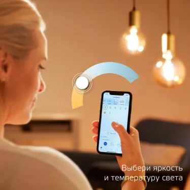 Лампа светодиодная филаментная Smart Home DIM+CCT E14 C35 4,5 Вт 2000-6500 К 1/10/40 | 1250112 | Gauss