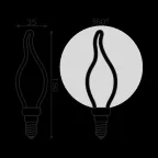 Лампа светодиодная LED Filament Bulbless CT35 Milky E14 4W 330lm 2700K 35*150mm 1/10/100 | 1000801104 | Gauss