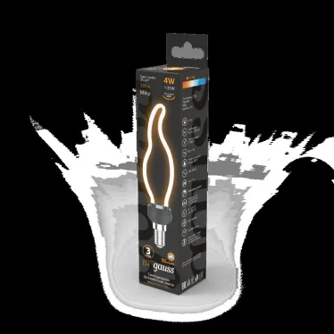 Лампа светодиодная LED Filament Bulbless CT35 Milky E14 4W 330lm 2700K 35*150mm 1/10/100 | 1000801104 | Gauss