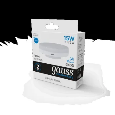 Лампа светодиодная LED Elementary GX53 15W 1140lm 6500K 1/10/100 | 83835 | Gauss
