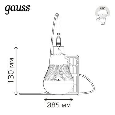 Лампа светодиодная Led A60 3W 130lm 4000K с солнечной панелью 1/40 | 902102203 | Gauss