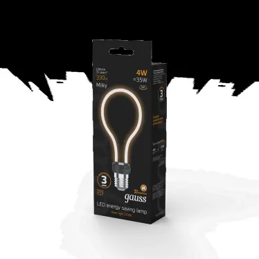 Лампа светодиодная LED Filament Bulbless A72 Milky E27 4W 330lm 2700K 72*160mm 1/10/100 | 1004802104 | Gauss