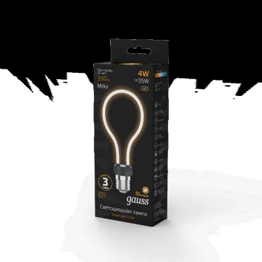 Лампа светодиодная LED Filament Bulbless A72 Milky E27 4W 330lm 2700K 72*160mm 1/10/100 | 1004802104 | Gauss