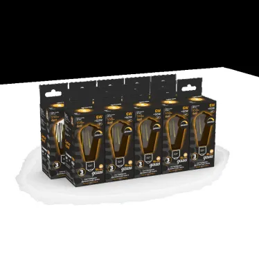Лампа светодиодная Filament ST64 6W 620lm 2400К Е27 golden диммируемая | 102802006-D | Gauss