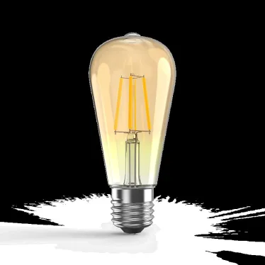 Лампа светодиодная Filament ST64 6W 620lm 2400К Е27 golden диммируемая | 102802006-D | Gauss