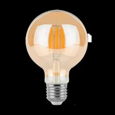 Лампа светодиодная Filament G95 6W 620lm 2400К Е27 golden диммируемая | 105802006-D | Gauss