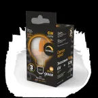Лампа светодиодная Filament G95 6W 620lm 2400К Е27 golden диммируемая | 105802006-D | Gauss