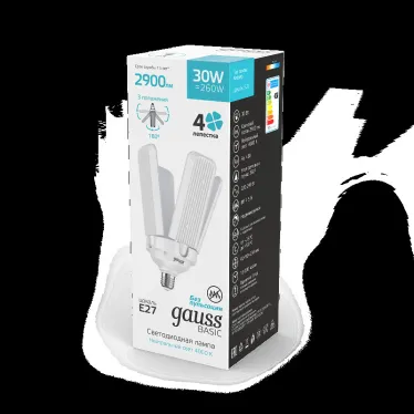 Лампа светодиодная Basic 30W 2900lm 4000K E27 Клевер-4 | 11732232 | Gauss