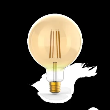 Лампа светодиодная Filament G125 10W 820lm 2400К Е27 golden диммируемая | 158802010-D | Gauss