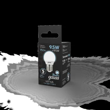 Лампа светодиодная LED Globe E27 9.5W 4100K | 105102210 | Gauss