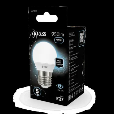 Лампа светодиодная LED Globe E27 9.5W 4100K | 105102210 | Gauss