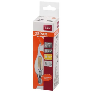 Лампа светодиодная LED SCL BA40 4W/827 230V CL FIL E14 470lm FS1 | 4058075055452 | Osram