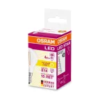 Лампа светодиодная филаментная LED STAR Classic P 4W, прозрачная колба, Е14 LEDSCLP40 4W/827 230V FIL E14 FS1 | 4058075068377 | Osram