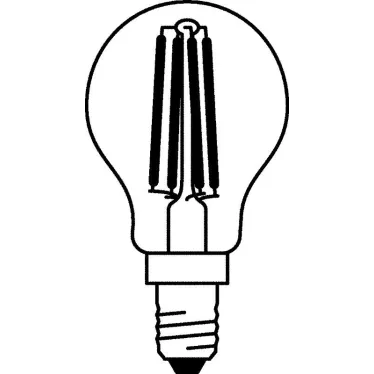 Лампа светодиодная филаментная LED STAR Classic P 4W, прозрачная колба, Е14 LEDSCLP40 4W/827 230V FIL E14 FS1 | 4058075068377 | Osram