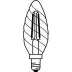 Лампа светодиодная филаментная LED STAR Classic BW 4W, прозрачная колба, Е14 LEDSCLBW40 4W/827 230V FIL E14 FS1 | 4058075055391 | Osram