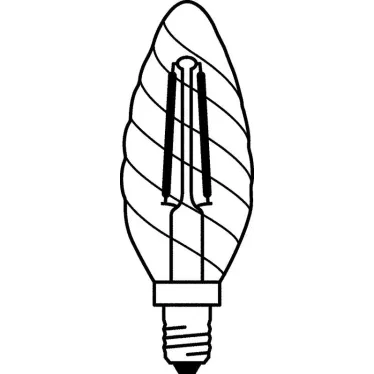 Лампа светодиодная филаментная LED STAR Classic BW 4W, прозрачная колба, Е14 LEDSCLBW40 4W/827 230V FIL E14 FS1 | 4058075055391 | Osram