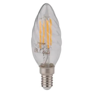 Лампа светодиодная филаментная LED STAR Classic BW 4W, прозрачная колба, Е14 LEDSCLBW40 4W/827 230V FIL E14 FS1 | 4058075055391 | Osram
