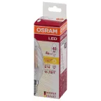 Лампа светодиодная филаментная LED STAR Classic BW 4W, прозрачная колба, Е14 LEDSCLBW40 4W/827 230V FIL E14 FS1 | 4058075055391 | Osram