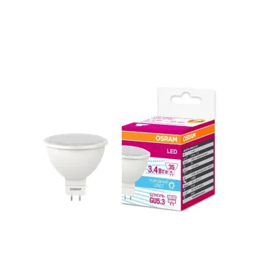 Лампа светодиодная LED STAR MR16 3, 110°, 220-240 вольт, GU5, 3 LSMR1635110 3.4W/840230VGU5.310X1RU | 4058075129030 | Osram