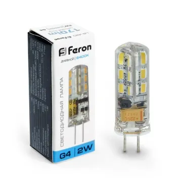 Лампа светодиодная LB-420 (2W) 12V G4 6400K капсула силикон | 25859 | FERON