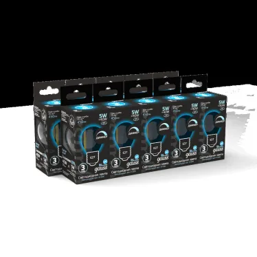Лампа светодиодная LED 5Вт E27 220В 4100К шар, диммируемая | 105802205-D | Gauss
