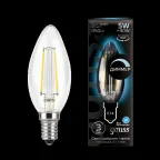 Лампа светодиодная LED 5Вт E14 220В 4100К свеча, диммируемая | 103801205-D | Gauss