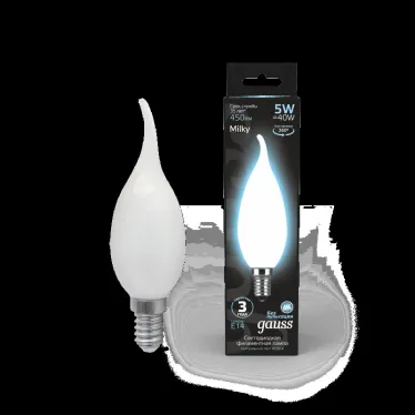Лампа светодиодная LED 5Вт E14 220В 4100К свеча на ветру | 104201205 | Gauss
