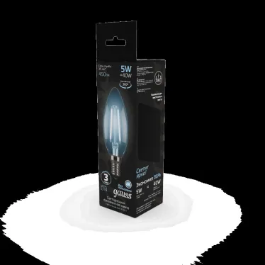 Лампа светодиодная LED 5Вт E14 220В 4100К свеча | 103801205 | Gauss
