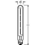 Лампа светодиодная филаментная Vintage 1906 LED CL Tubular FIL GOLD 35 non-dim 5W/824 E27 | 4058075808188 | Osram