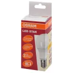 Лампа светодиодная LED STAR Classic A 7W, матовая колба, Е27 LS CLA60 7W/827 230VFR E27 10X1 RU | 4058075096387 | Osram