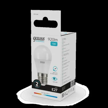 Лампа светодиодная LED Elementary Шар 12W 920lm E27 4100K | 53222 | Gauss