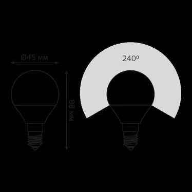 Лампа светодиодная LED Elementary Шар 12W 880lm E14 3000K | 53112 | Gauss