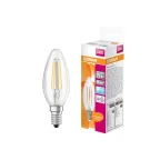 Лампа светодиодная филаментная LED STAR Classic B 6W, прозрачная колба, Е14 LEDSCLB75 6W/840 230V FIL E1410X1RU | 4058075217836 | Osram