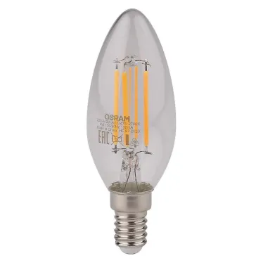 Лампа светодиодная филаментная LED STAR Classic B 4W, прозрачная колба, Е14 LEDSCLB40 4W/827 230V FIL E14 FS1 | 4058075068353 | Osram