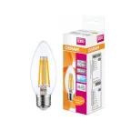 Лампа светодиодная филаментная LED STAR Classic B 5W, прозрачная колба, Е27 LSCLB60 CL 5W/840 230V FILE2710X1RU | 4058075212428 | Osram