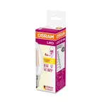 Лампа светодиодная филаментная LED STAR Classic B 4W, прозрачная колба, Е14 LEDSCLB40 4W/827 230V FIL E14 FS1 | 4058075068353 | Osram