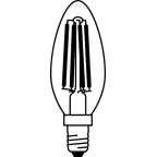 Лампа светодиодная филаментная LED STAR Classic B 4W, прозрачная колба, Е14 LEDSCLB40 4W/827 230V FIL E14 FS1 | 4058075068353 | Osram