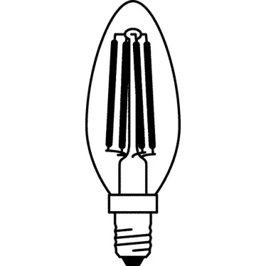 Лампа светодиодная филаментная LED STAR Classic B 4W, прозрачная колба, Е14 LEDSCLB40 4W/827 230V FIL E14 FS1 | 4058075068353 | Osram