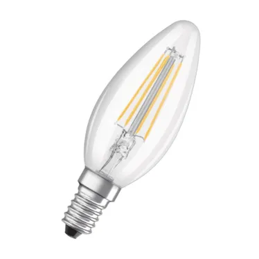 Лампа светодиодная филаментная LED STAR Classic B 4W, прозрачная колба, Е14 LEDSCLB40 4W/827 230V FIL E14 FS1 | 4058075068353 | Osram