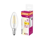 Лампа светодиодная филаментная LED STAR Classic B 4W, прозрачная колба, Е14 LEDSCLB40 4W/827 230V FIL E14 FS1 | 4058075068353 | Osram